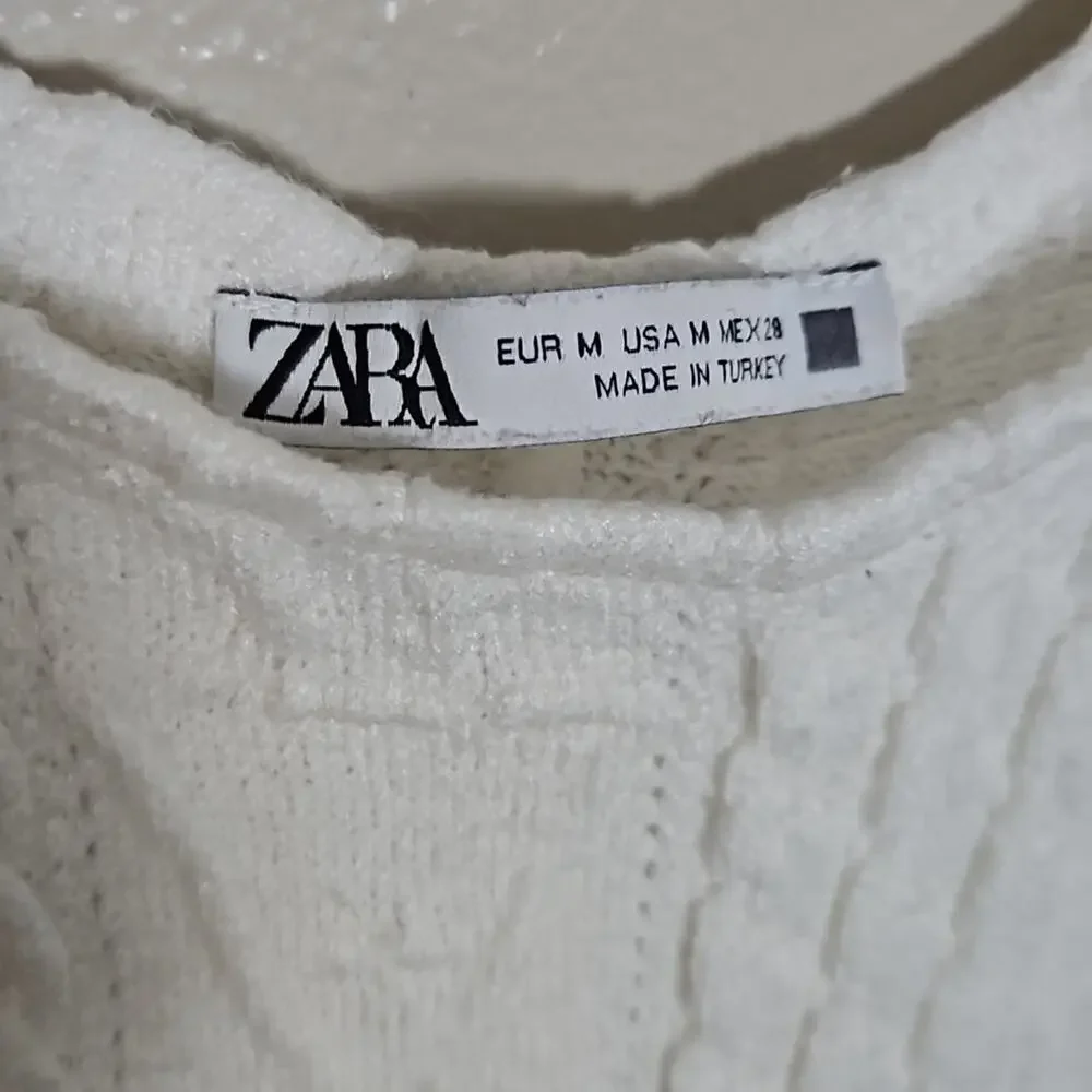 Zara Cable Knit Jacquard Sweater Dress Sz Medium - Picture 7 of 13